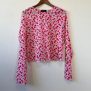 Forever 21 Cherry Sheer Top